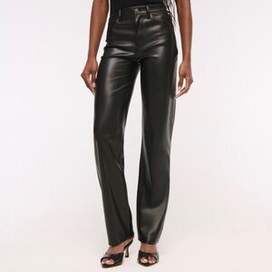 Abercrombie & Fitch High Rise Black Leather Pants